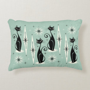 Coussins Décoratifs Chats atomiques Meow Retro du milieu du siècle - M