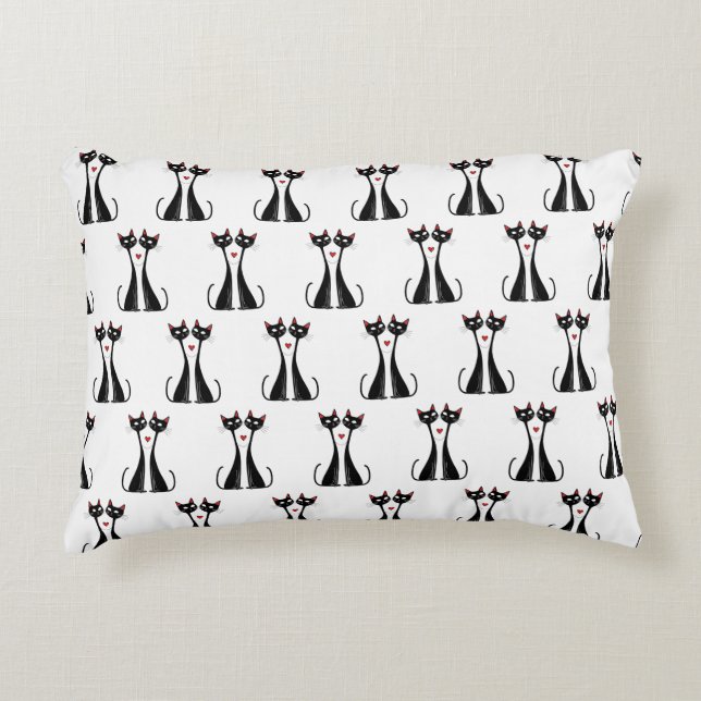 Coussins Décoratifs Chats en amour (Devant)