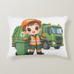 Coussins Décoratifs Chauffeur de Camion Poubelle Serviable