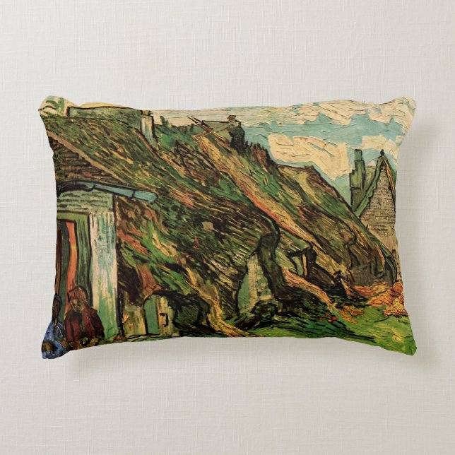 Coussins Décoratifs Chaumières en grès par Vincent van Gogh (Devant)