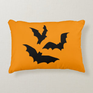 Coussins Décoratifs Chauves-souris sur l'Halloween orange