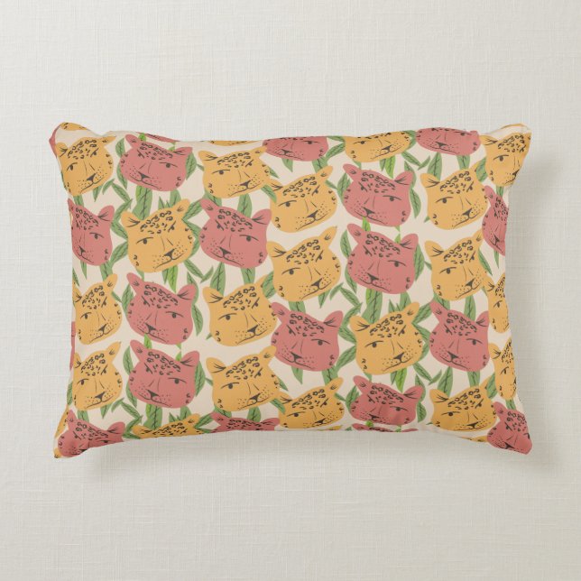 Coussins Décoratifs Cheetah Jungle Plante verdure Coral vert (Devant)