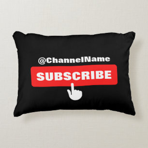 Coussins Décoratifs Chemise personnalisée YouTube avec nom de chaîne