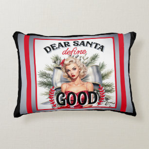 Coussins Décoratifs Cher Père Noël, définis "bonne pin-up rétro"