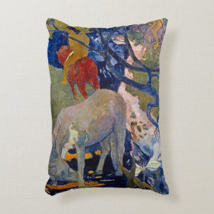 Coussins Décoratifs Cheval Blanc par Paul Gauguin, Vintage Fine Art