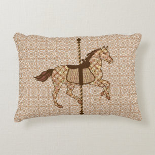 Coussins Décoratifs Cheval de carrousel - Chocolat Brown et Tan