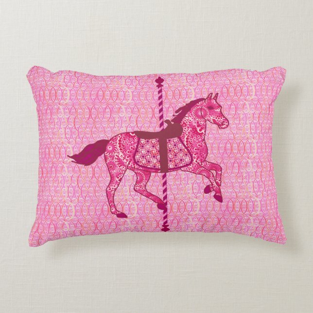 Coussins Décoratifs Cheval de carrousel - Rose Fuchsia (Devant)