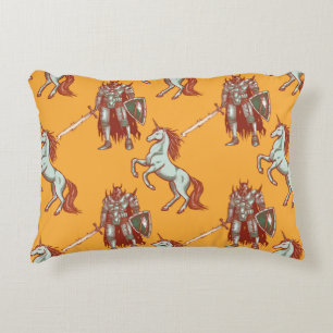 Coussins Décoratifs chevalier médiéval et unicorne sans couture motif