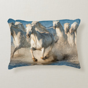 Coussins Décoratifs Chevaux blancs de Camargue, France