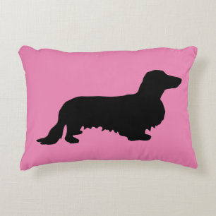 Coussins Décoratifs Cheveux longs Dachshund - Silhouette 1