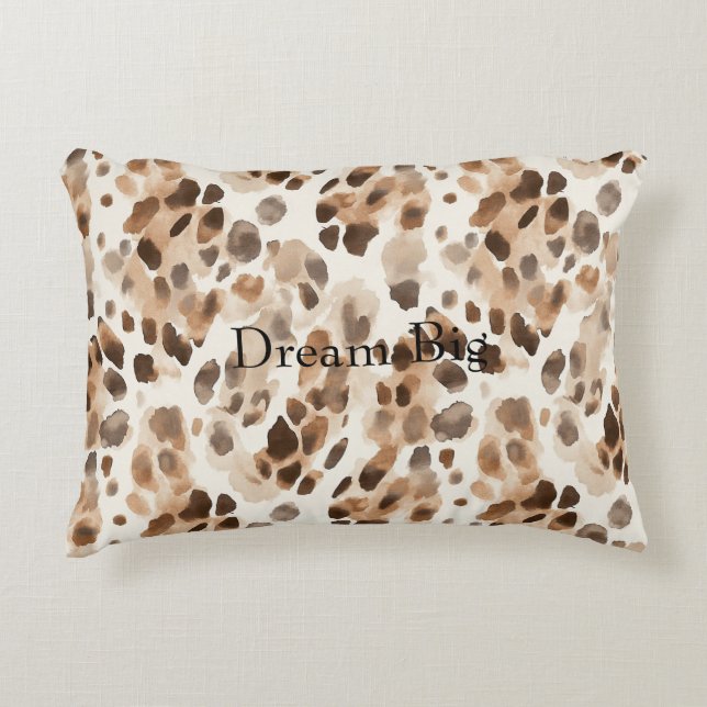 Coussins Décoratifs Chic Crème Brown Poster de animal léopard (Devant)