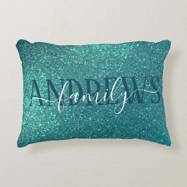 Coussins Décoratifs Chic Elegant Turquoise Blue Sparkly Parties scinti (Devant)