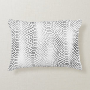 Coussins Décoratifs Chic Silver Grey White Snake Print