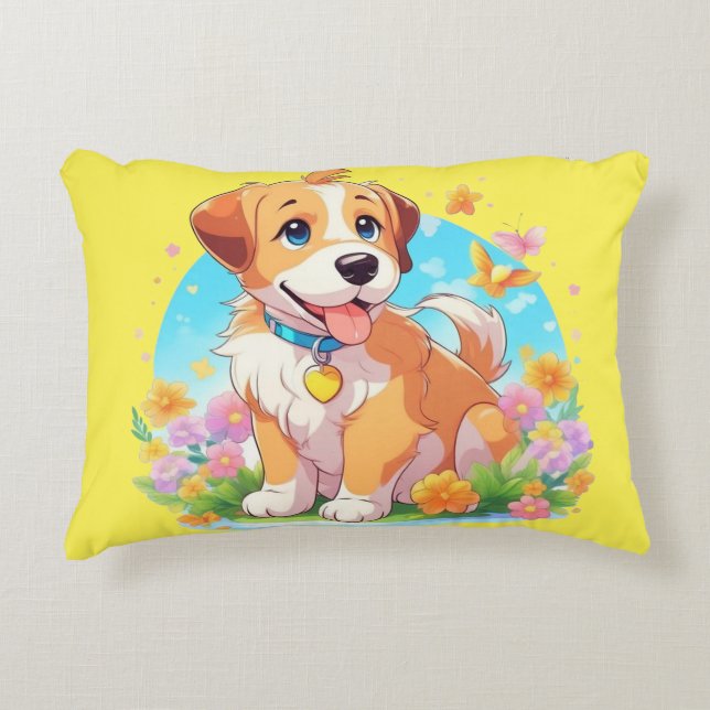 Coussins Décoratifs Chien chiot mignon (Devant)