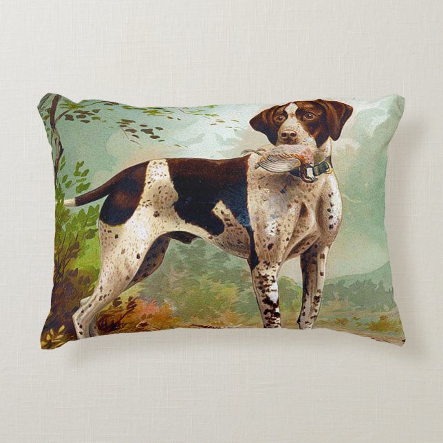 Coussins Décoratifs Chien de chasse avec oiseau dans la bouche (Devant)