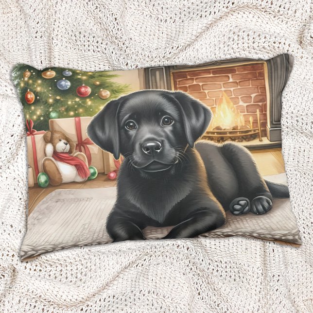 Coussins Décoratifs Chien de Noël Cosy Puppy Labrador Retriever (Créateur téléchargé)