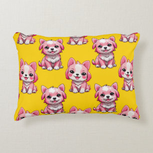 Coussins Décoratifs Chien rose Motif design - Jaune