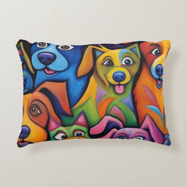 Coussins Décoratifs Chiens abstraits complètement cool (Devant)