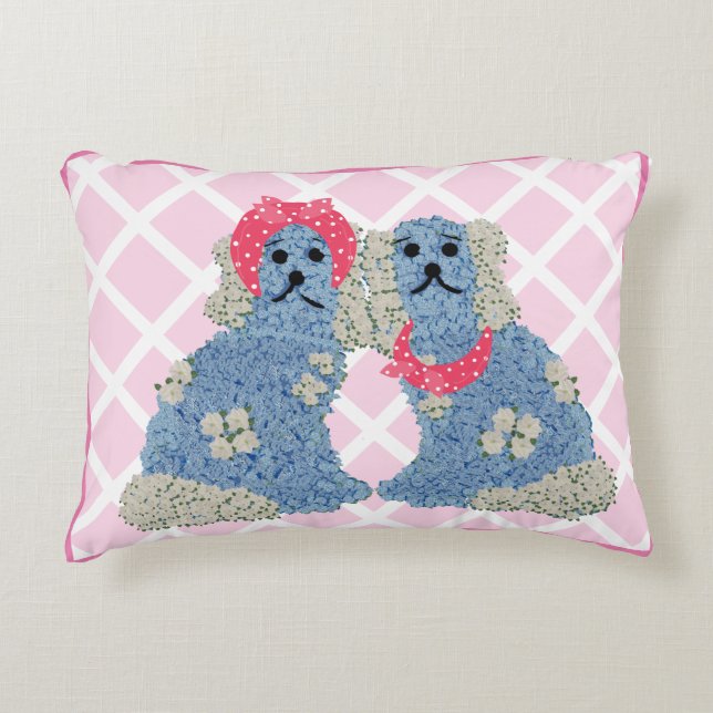 Coussins Décoratifs Chiens de Staffordshire rose Bandana Lumbar (Devant)