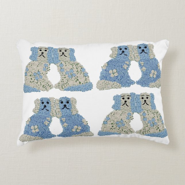 Coussins Décoratifs Chiens du Staffordshire Ginger Jars Magnolias (Devant)