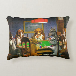 Coussins Décoratifs Chiens jouant au poker, coussin, art par Coolidge