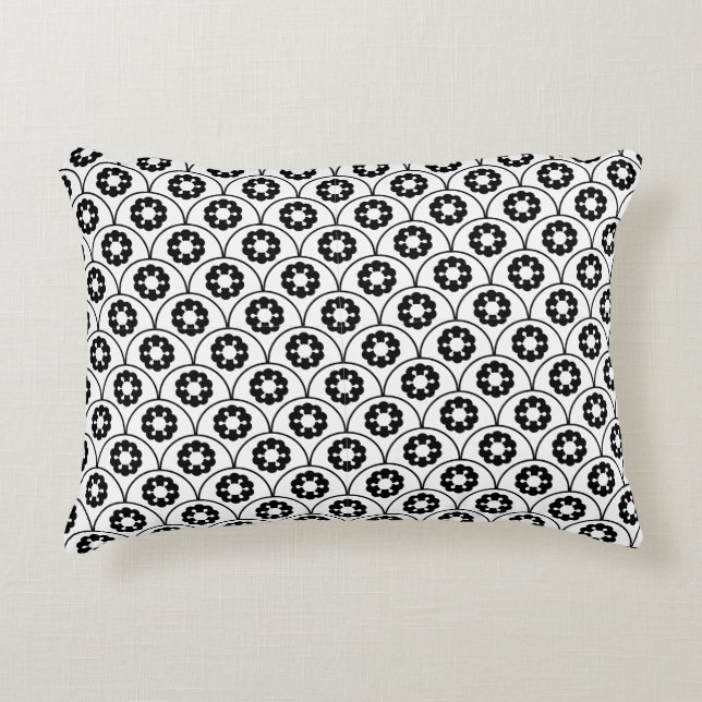 Coussins Décoratifs Chinois traditionnel noir et blanc  (Devant)