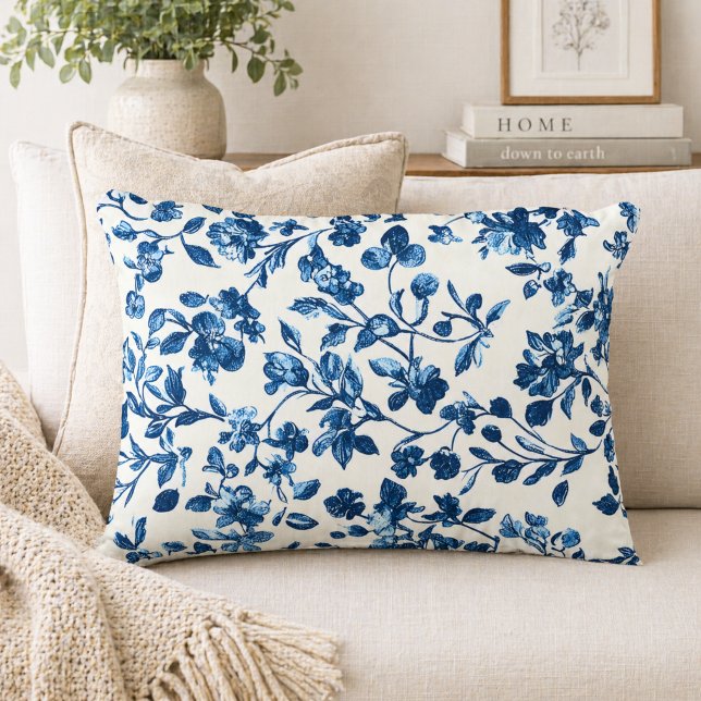 Coussins Décoratifs Chinoiserie Bleu et Blanc (Créateur téléchargé)