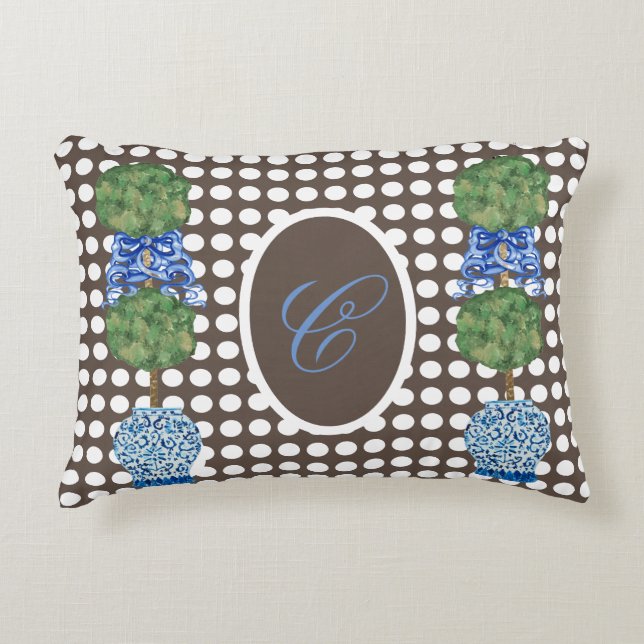 Coussins Décoratifs Chinoiserie Jardin Topiaire Ginger Jar Jars Thon (Devant)