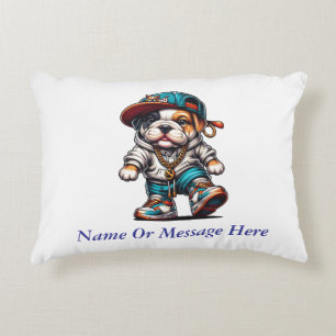 Coussins Décoratifs Chiot Bouledogue Mignon Vêtements de Rue Design Pe