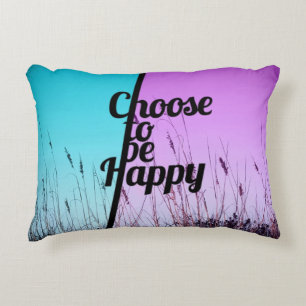 Coussins Décoratifs "Choisissez d'être" typographie heureuse dans Tea
