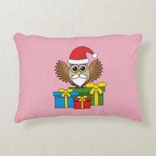 Coussins Décoratifs Chouette du Père Noël avec présents