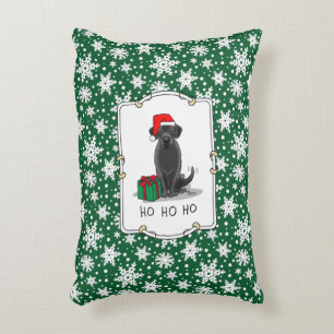 Coussins Décoratifs Christmas Père Noël Black Labrador Retriever Cute