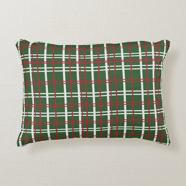 Coussins Décoratifs Christmas Plaid Red, Green, White (Devant)