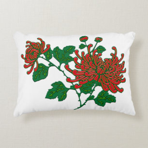 Coussins Décoratifs Chrysanthèmes araignées chinois - rouge chinois pr