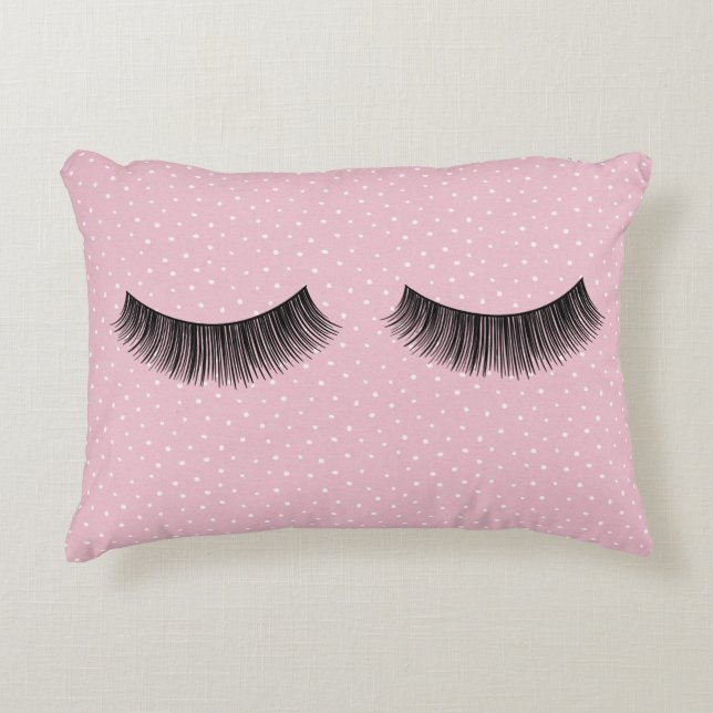 Coussins Décoratifs Cils noirs sur pois   (Devant)