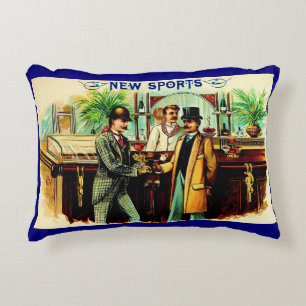 Coussins Décoratifs circa 1900 New Sports boîte à cigares imprimé étiq
