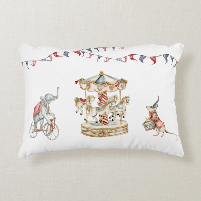 Coussins Décoratifs Cirque de Carnaval Animaux Motif Enfants Mignons (Devant)