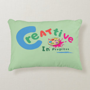 Coussins Décoratifs Citation artistique colorée Créatif en cours