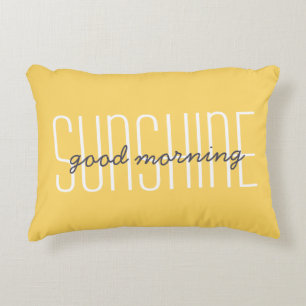 Coussins Décoratifs Citation Bonne Matinée Soleil Jaune Décoratif