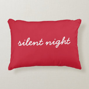 Coussins Décoratifs Citation de Noël Silent Night Festive Rouge Modern