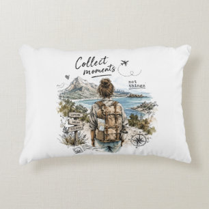 Coussins Décoratifs Citation de voyage : Collectionnez les moments et 