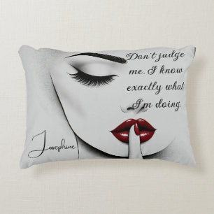 Coussins Décoratifs Citation Sassy Personnalisé Lèvres Rouges Beauté G