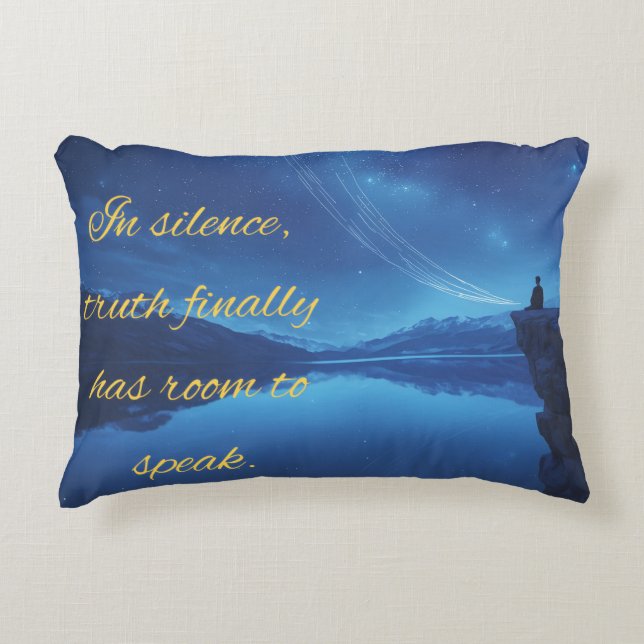 Coussins Décoratifs Citation sur l'oreiller de silence (Devant)