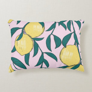 Coussins Décoratifs Citrons vintages : Motif d'aquarelle à main.