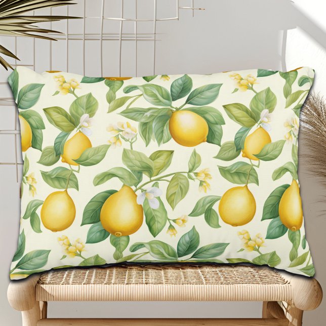 Coussins Décoratifs Citrus aux fleurs de citron méditerranéen (Créateur téléchargé)