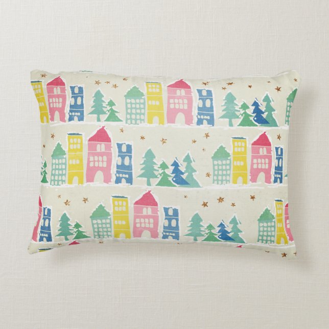 Coussins Décoratifs City Street arrière - plan clair, vert ombre rayur (Dos)