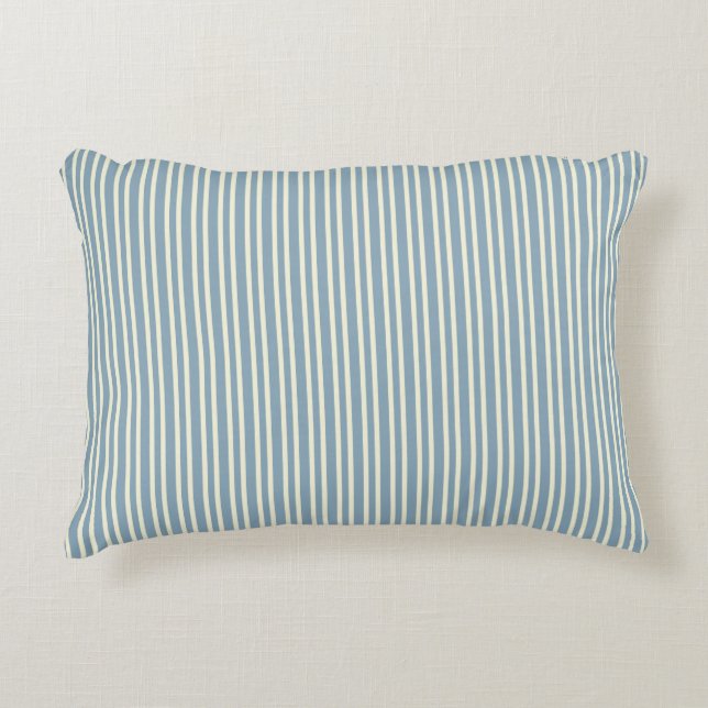 Coussins Décoratifs Classic Blue Stripe Accent Pillow (Devant)