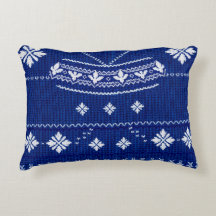 Classique tricot flocon de neige nordique bleu cob