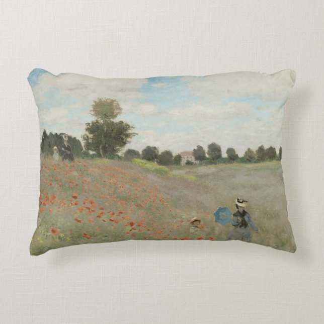 Coussins Décoratifs Claude Monet - Champ de pavot (Devant)