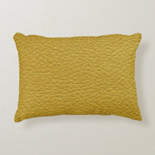 Coussins Décoratifs Closeup en cuir jaune